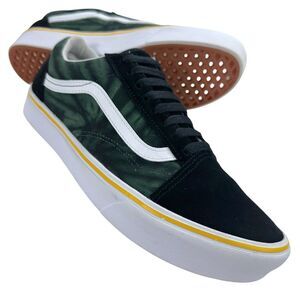 VANS Old Skool ComfyCush Trip Black & Green Tie-Dye Skate Shoes Men’s Size 10